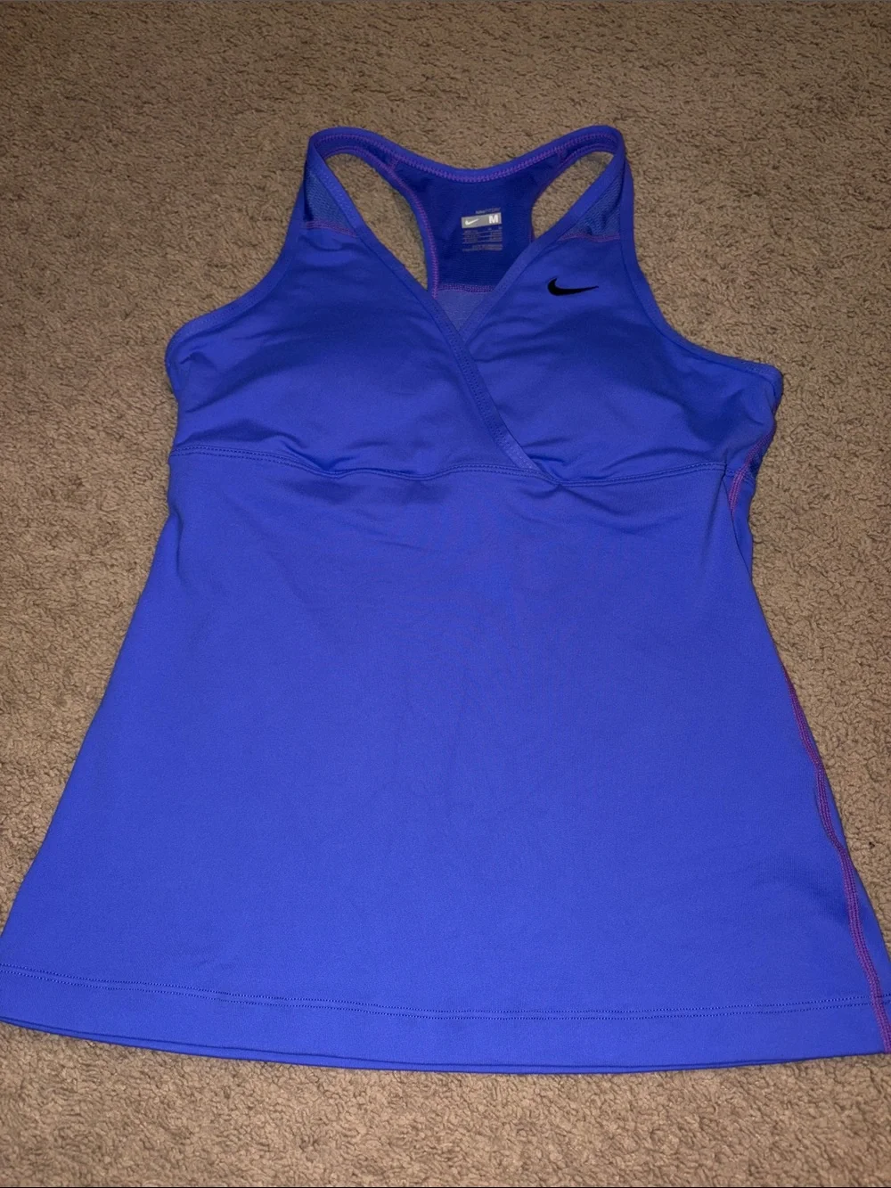 Nike Fit Dry Crossover V Neck Racerback Court Victory Purple/Pink Rise  8/10